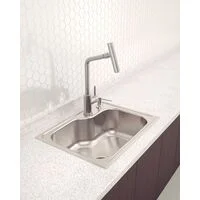 Cuba de Sobrepor Tramontina Morgana Compact 48 FX em Aço Inox com Acabamento Escovado 55 x 42 cm com válvula