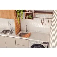 Cuba de Sobrepor Tramontina Morgana Compact 48 FX em Aço Inox com Acabamento Escovado 55 x 42 cm com válvula