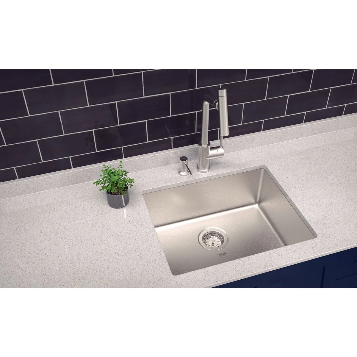 Cuba de embutir Tramontina Design Collection Quadrum Undermount em Aço Inox com Acabamento Acetinado 50 U 50X40 cm