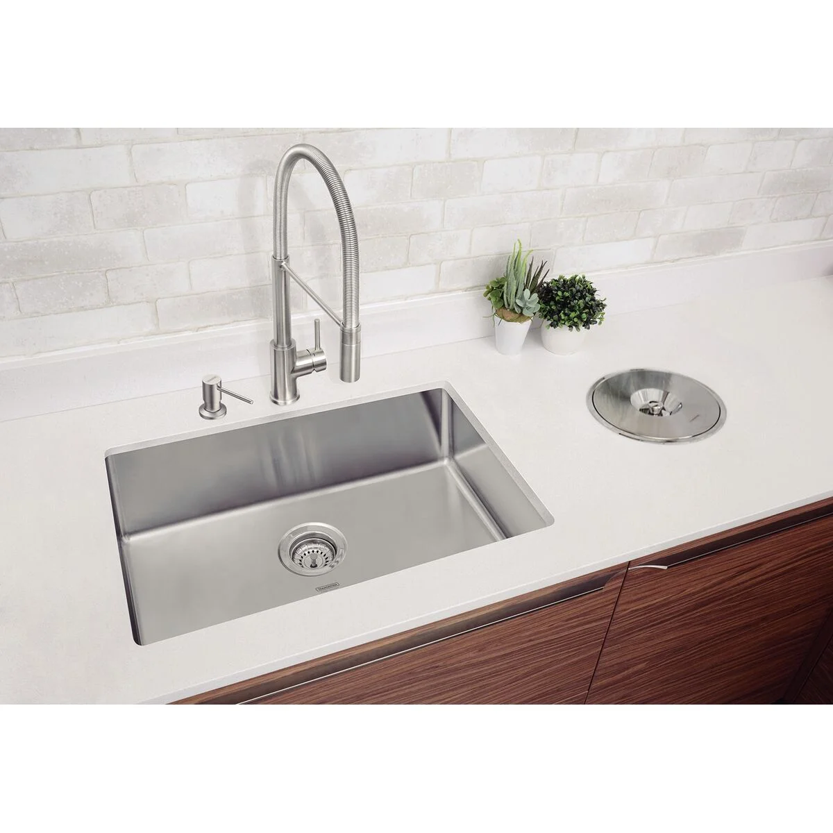 Cuba de embutir Tramontina Design Collection Quadrum Undermount em Aço Inox com Acabamento Acetinado 70 U 70x40 cm
