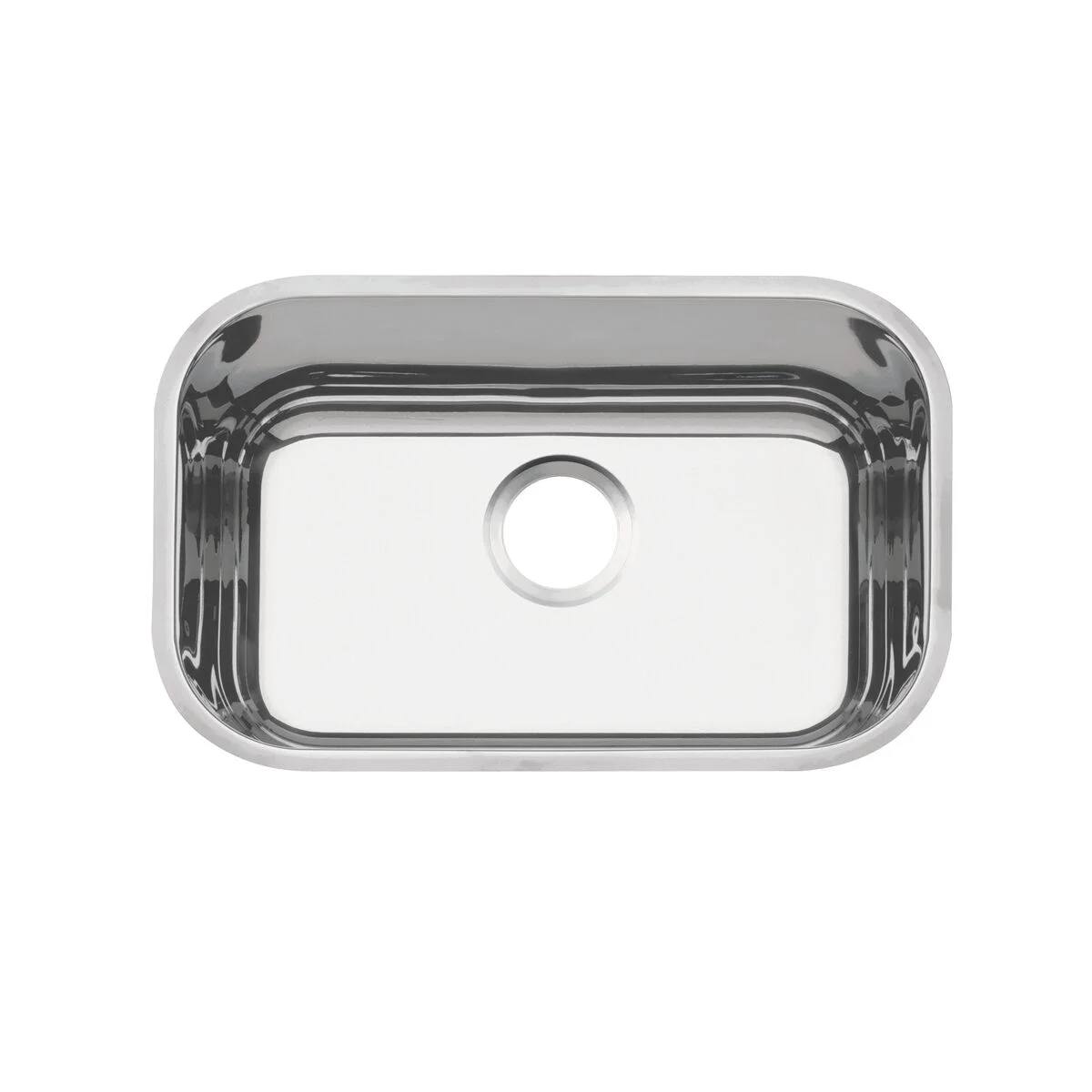 Cuba de embutir Tramontina Lavínia 47 BL em aço inox alto brilho 47x30 cm com furo para válvula de 3 1/2"
