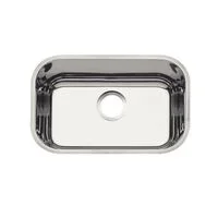 Cuba de embutir Tramontina Lavínia 47 BL em aço inox alto brilho 47x30 cm com furo para válvula de 3 1/2"