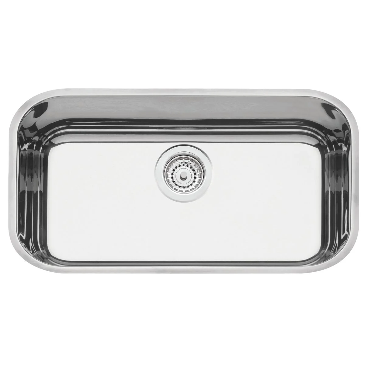 Cuba de embutir Tramontina Lavínia 56 BL em Aço Inox Alto Brilho 56x34 cm com válvula de 4 1/2"