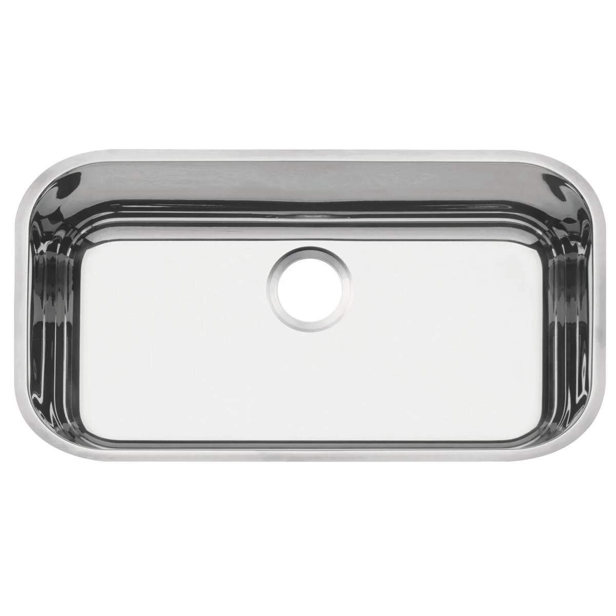 Cuba de embutir Tramontina Lavínia 56 BL em aço inox alto brilho 56x34 cm com furo para válvula de 3 1/2"