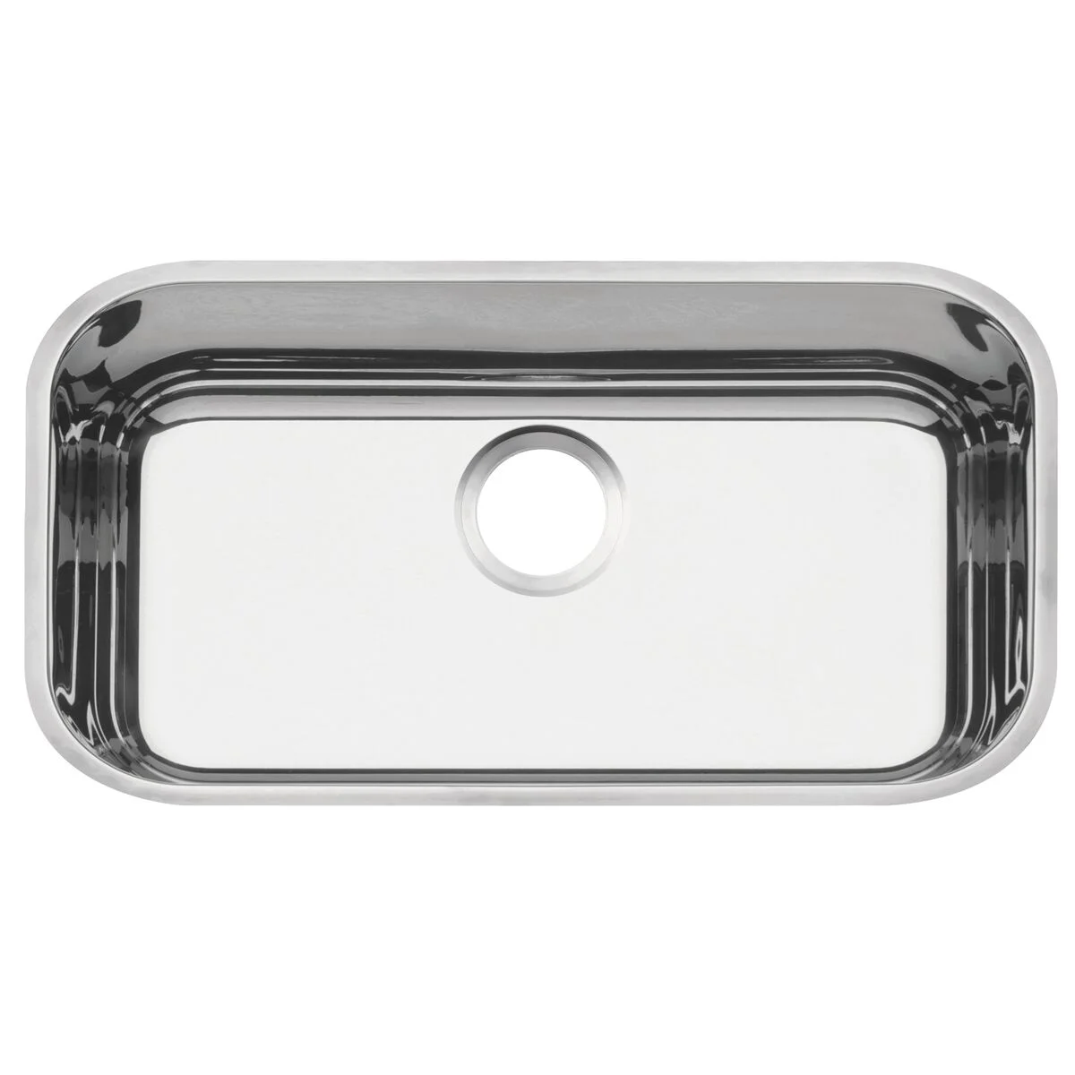 Cuba de embutir Tramontina Lavínia 56 BL em aço inox alto brilho 56x34 cm com furo para válvula de 4 1/2"