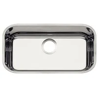 Cuba de embutir Tramontina Lavínia 56 BL em aço inox alto brilho 56x34 cm com furo para válvula de 4 1/2"