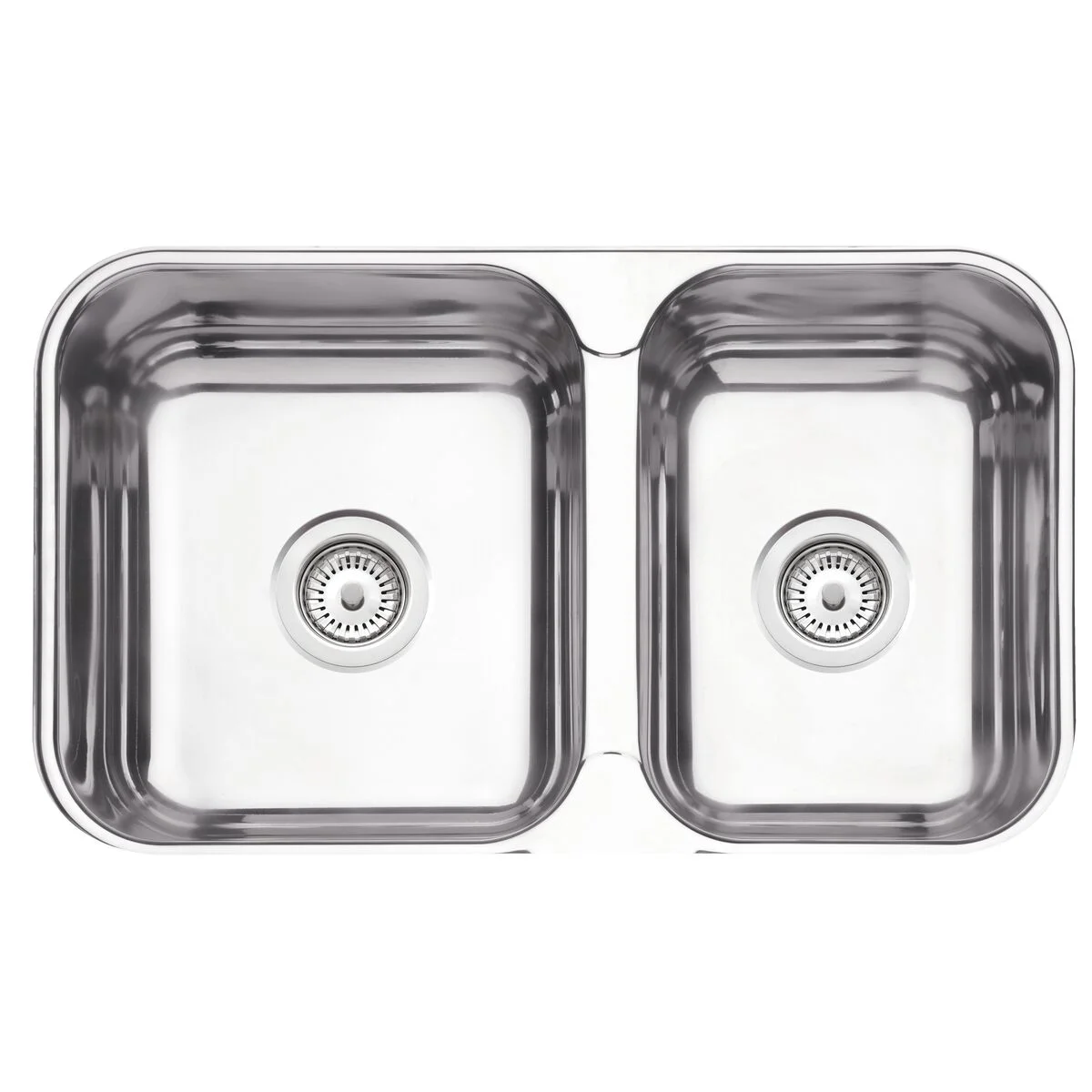 Cuba de embutir/sobrepor Tramontina Isis 2C 34-28 BS em Aço Inox Polido 69x40 com 2 Cubas