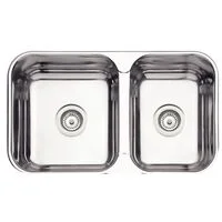 Cuba de embutir/sobrepor Tramontina Isis 2C 34-28 BS em Aço Inox Polido 69x40 com 2 Cubas