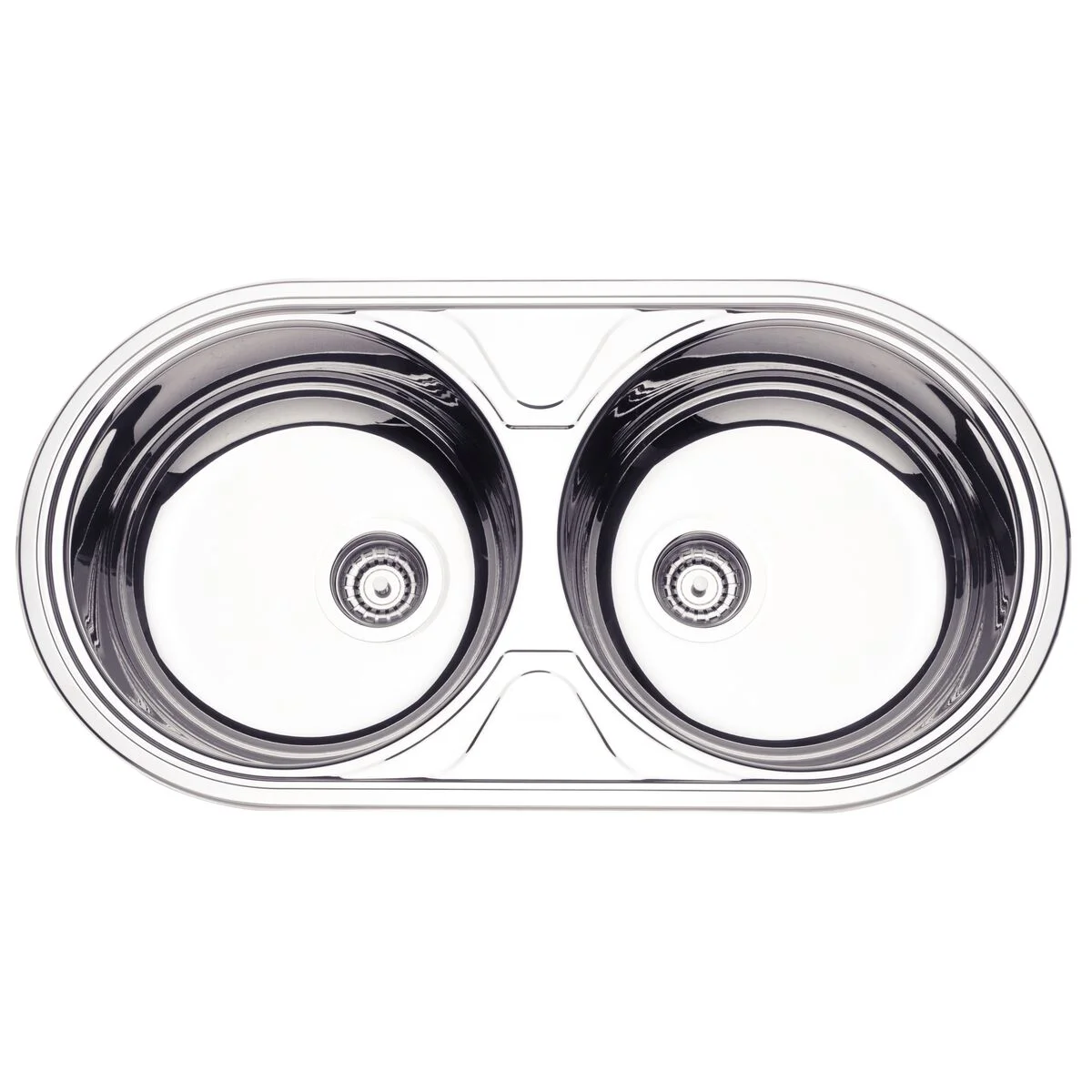 Cuba de embutir/sobrepor Tramontina Luna Duo 2C 36 BS em Aço Inox Alto Brilho 84x44 cm
