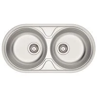 Cuba de embutir/sobrepor Tramontina Luna Duo 2C 36 BS em Aço Inox Escovado 84x44 cm