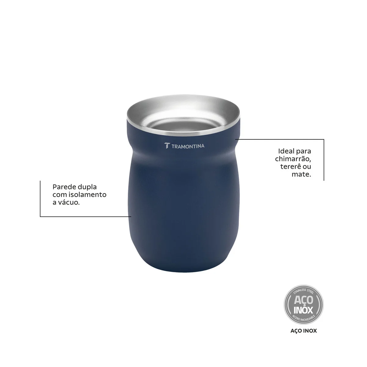 Cuia Térmica Tramontina Azul 240 ml