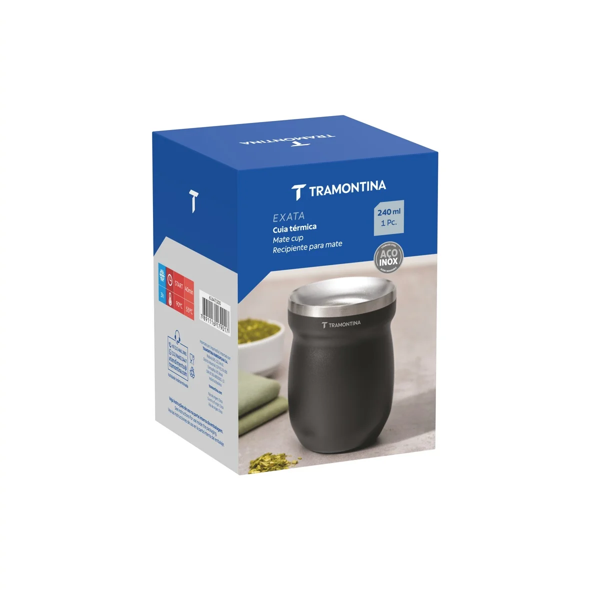 Cuia Térmica Tramontina Preta 240 ml