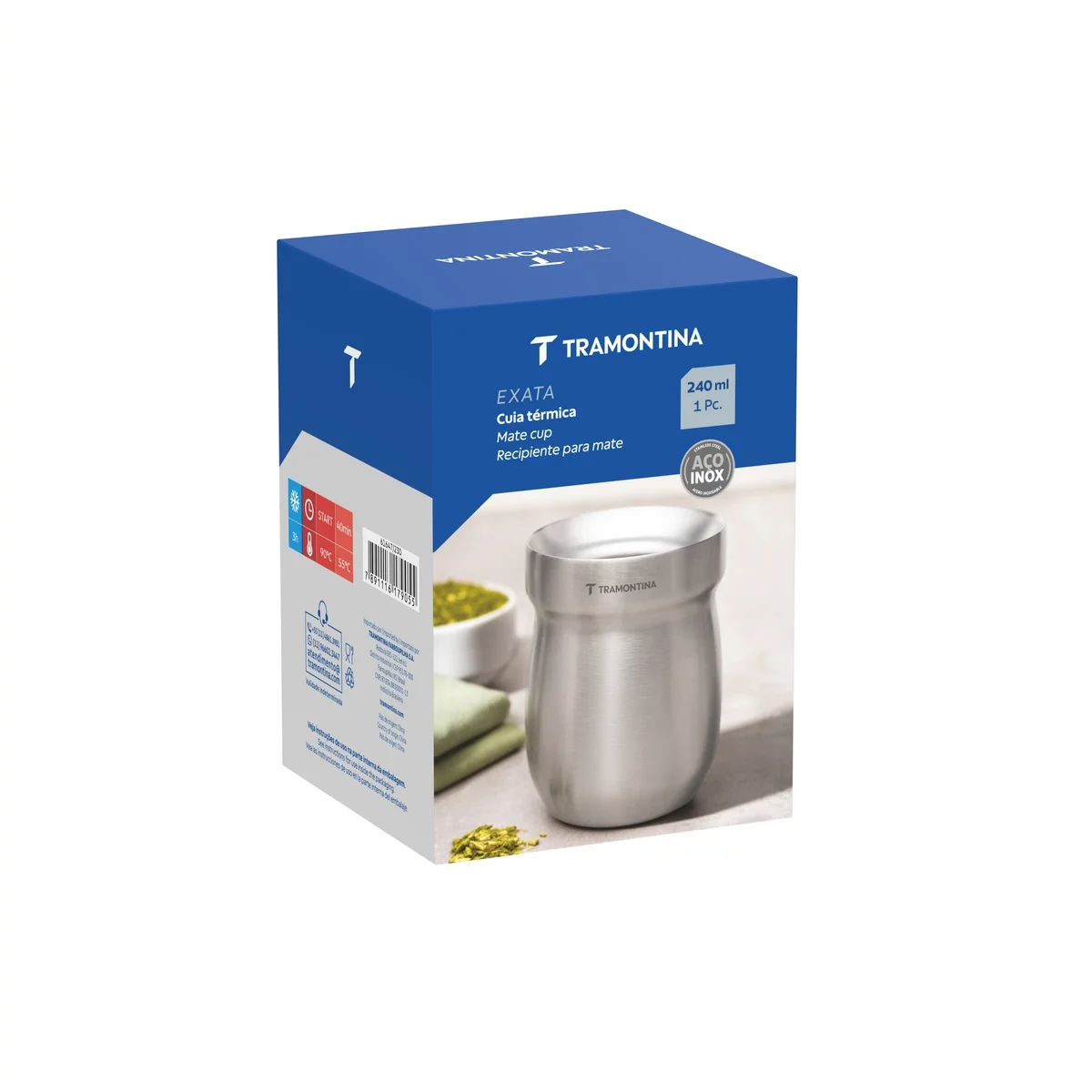 Cuia Térmica Tramontina em Aço Inox 240 ml