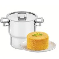 Cuscuzeira Tramontina Brava em Aço Inox com Alças e Tampa 14 cm 2,1 L