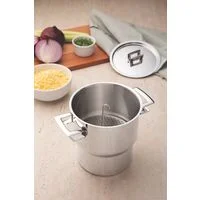 Cuscuzeira Tramontina Brava em Aço Inox com Alças e Tampa 14 cm 2,1 L