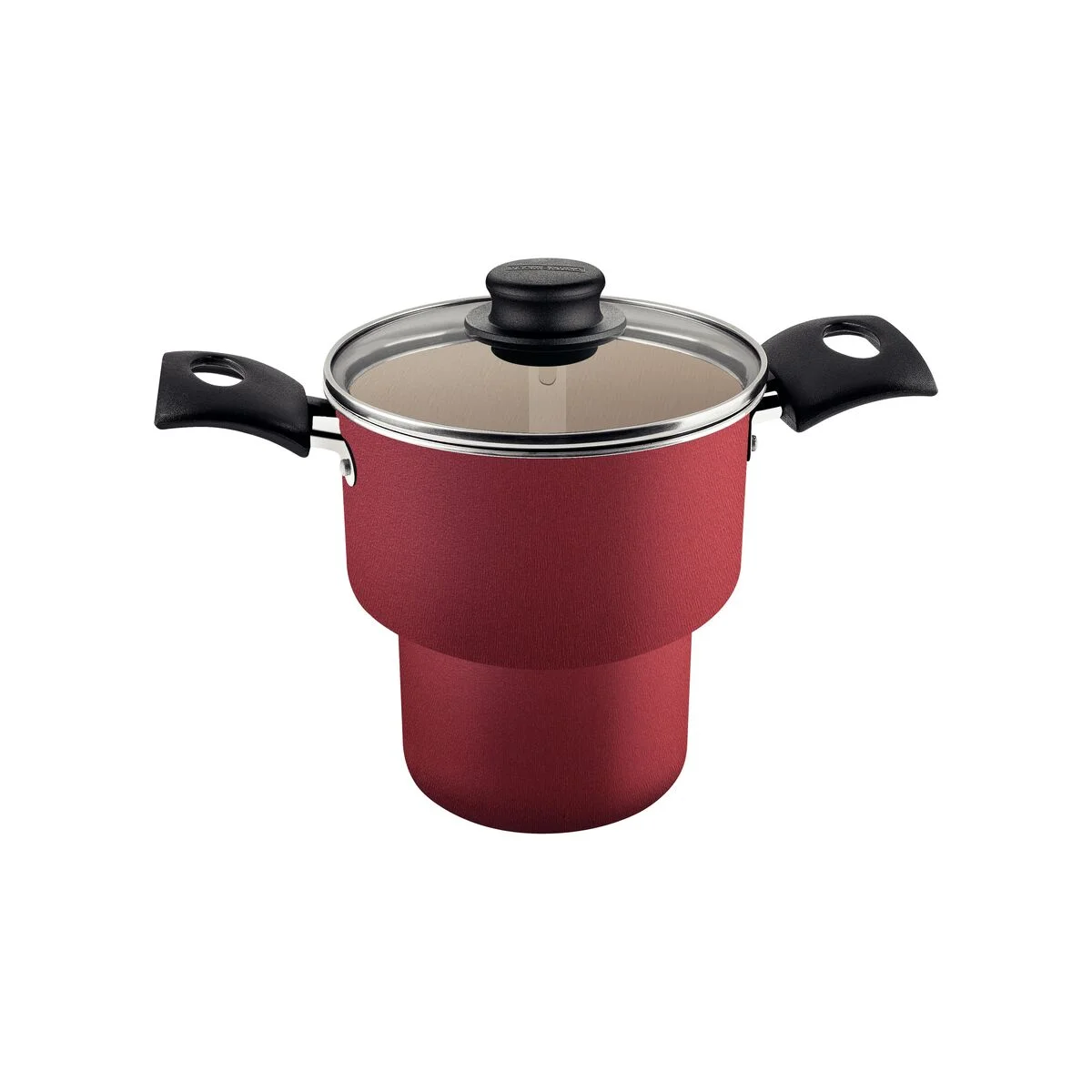 Cuscuzeira Tramontina Turim em Alumínio com Revestimento Interno e Externo em Antiaderente Starflon Max Vermelha 14 cm 1,9 L