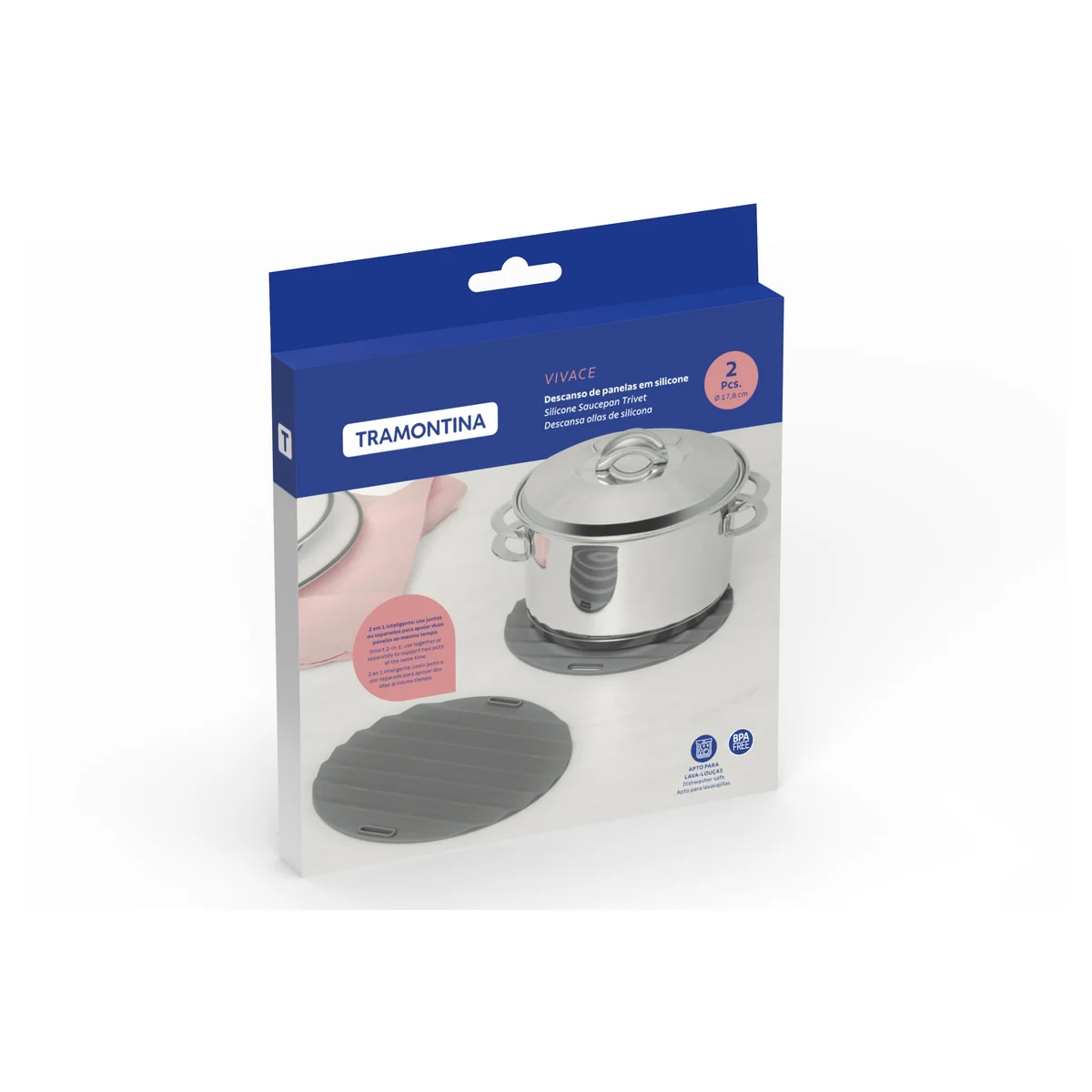 Descanso de Panelas Tramontina Vivace em Silicone Ø18 cm 2 Peças