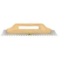 Desempenadeira Metálica de Base Lisa Tramontina para Drywall com Dentes com Cabo de Madeira