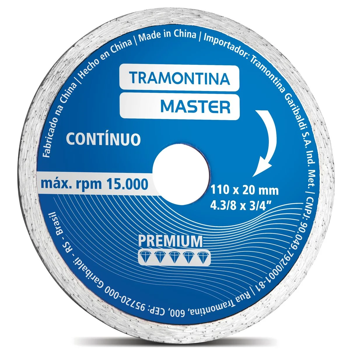 Disco Diamantado Contínuo 4.3/8" Tramontina MASTER Premium