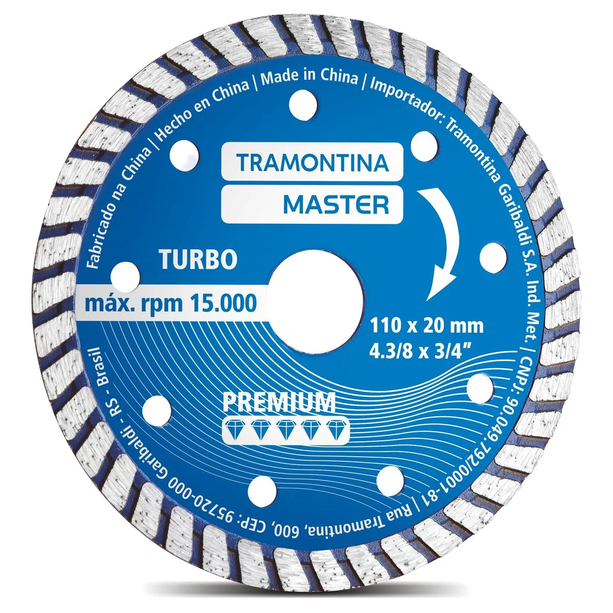 Disco de Corte Diamantado 4.3/8" Tramontina MASTER Premium