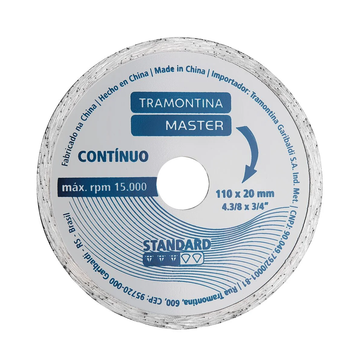 Disco de Corte Diamantado Contínuo 4.3/8" Tramontina MASTER Standard