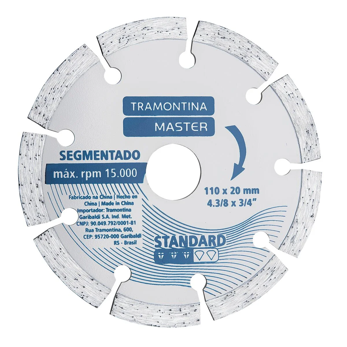 Disco de Corte Diamantado Segmentado 4.3/8" Tramontina MASTER Standard