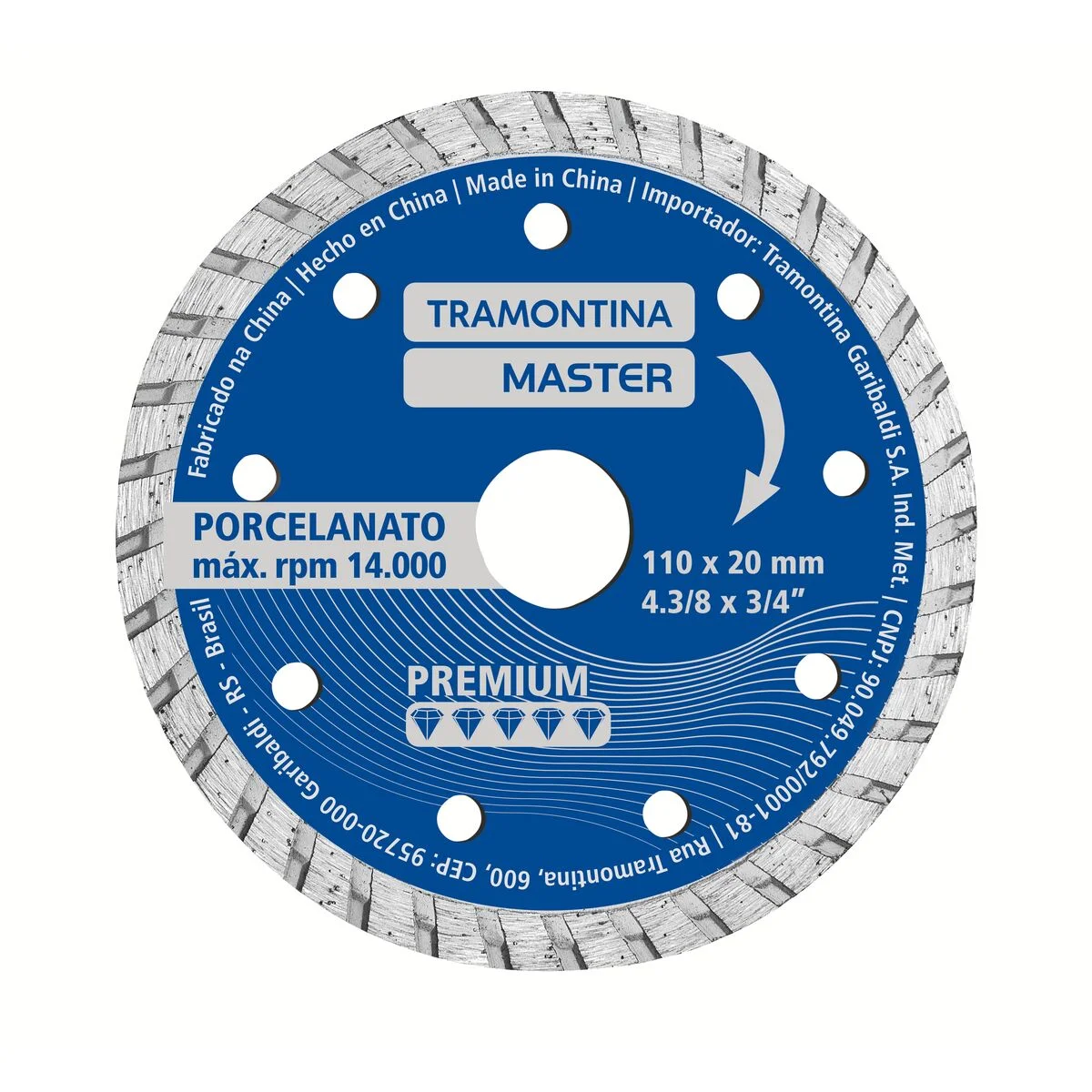 Disco de Corte Diamantado Turbo Tramontina MASTER para Porcelanato
