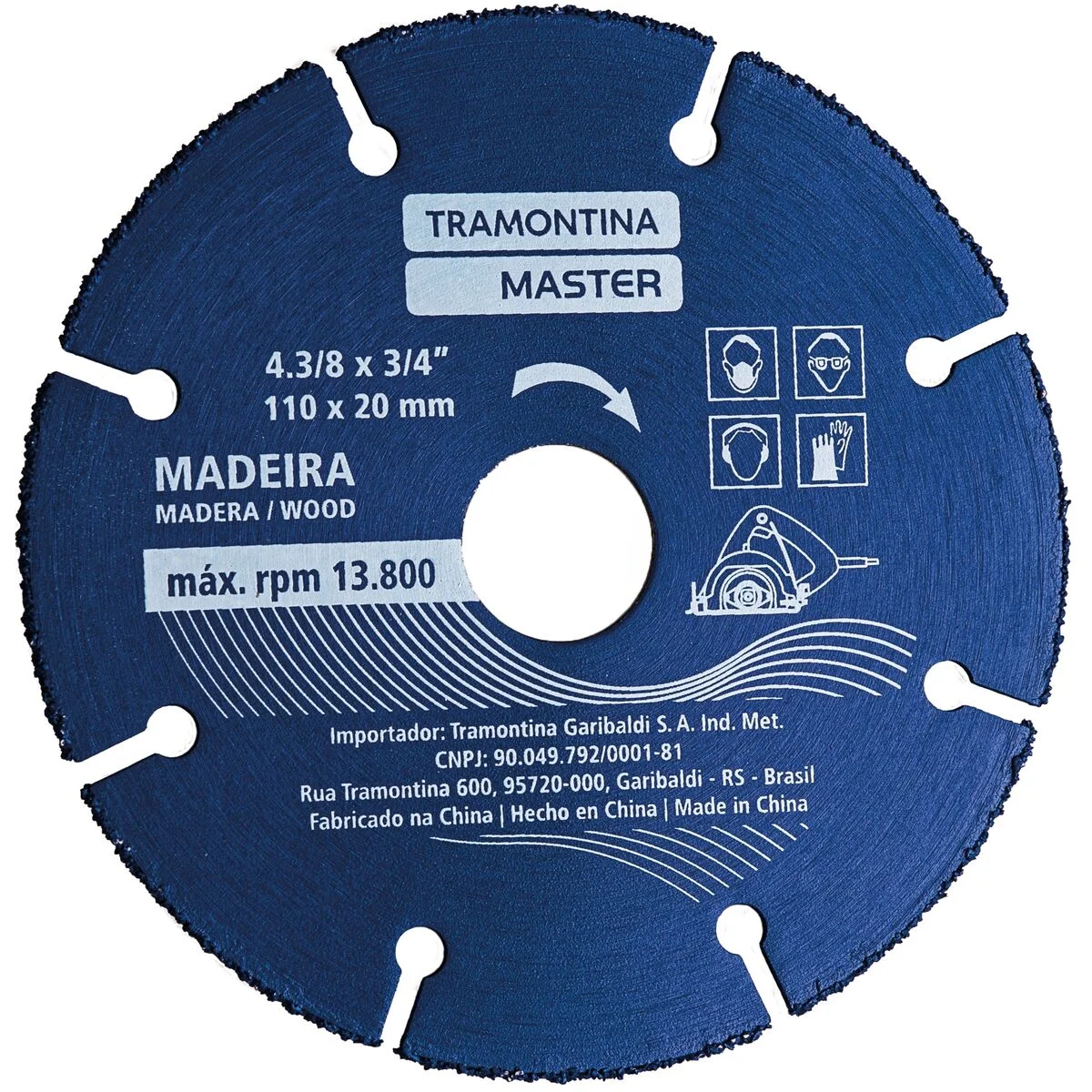 Disco de Corte para Madeira 4.3/8'''' Tramontina MASTER para Serra Mármore