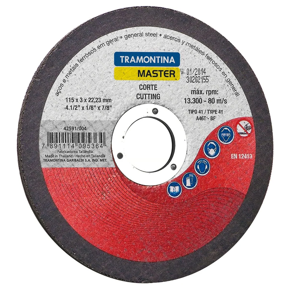 Disco de corte 4.1/2" Tramontina MASTER para Aços e Metais