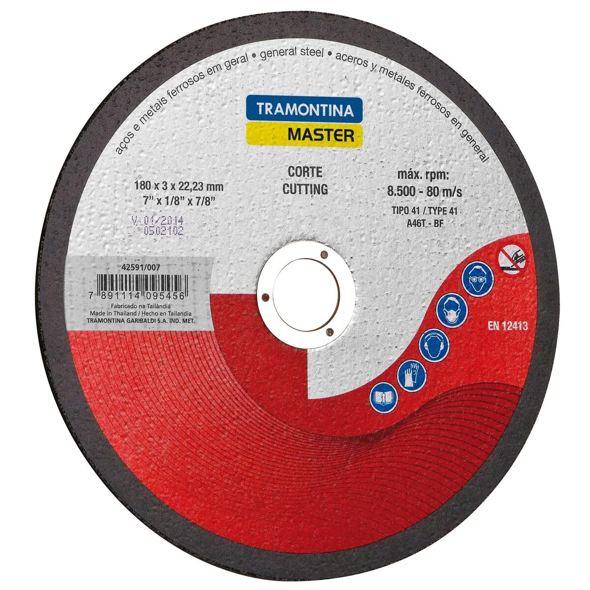 Disco de corte 7" Tramontina MASTER para Aços e Metais