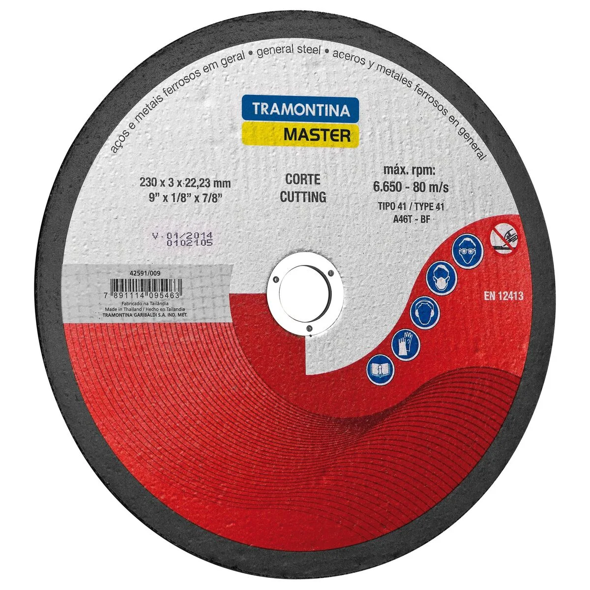 Disco de corte 9" Tramontina MASTER para Aços e Metais