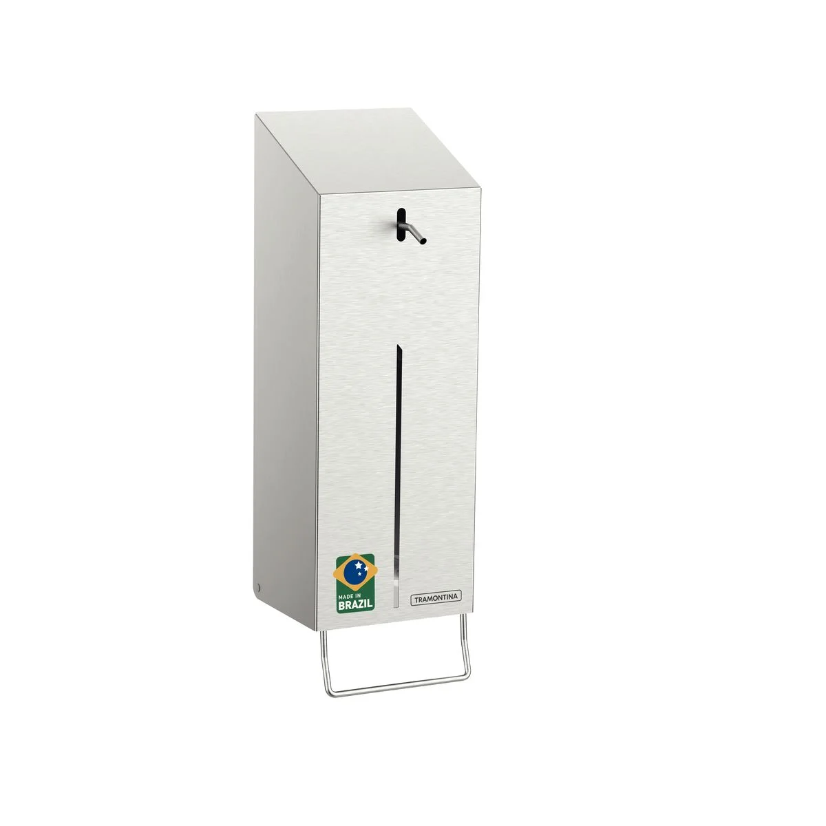 Dispenser de Álcool Gel e Sabão Líquido 1 litro Tramontina em Aço Inox com Acabamento Acetinado
