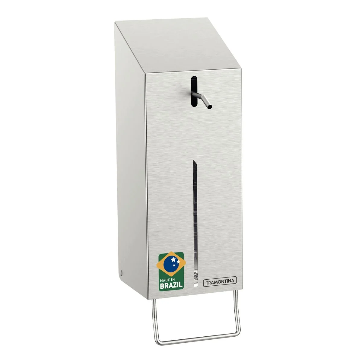 Dispenser de Álcool Gel e Sabão Líquido 500 ml Tramontina em Aço Inox com Acabamento Acetinado