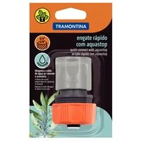 Engate Rápido com Aquastop Tramontina em Plástico para Mangueira 5/8" e 3/4"