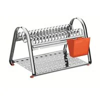 Escorredor de Louça Tramontina Plurale em Aço Inox com Porta Talheres Laranja