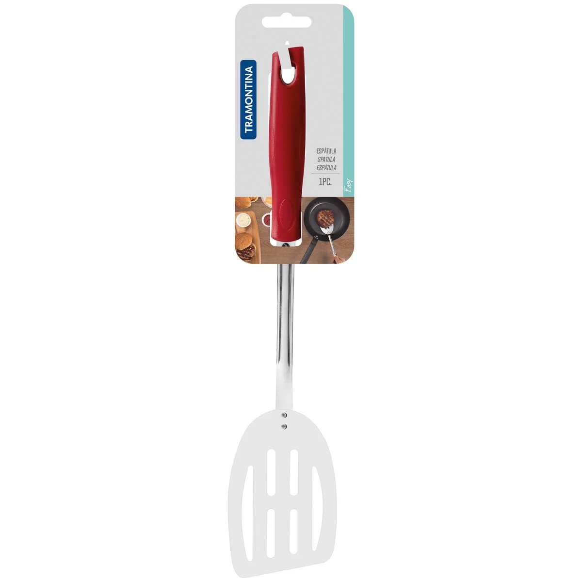 Espátula Tramontina Easy em Aço Inox com Cabo de Polipropileno Vermelho