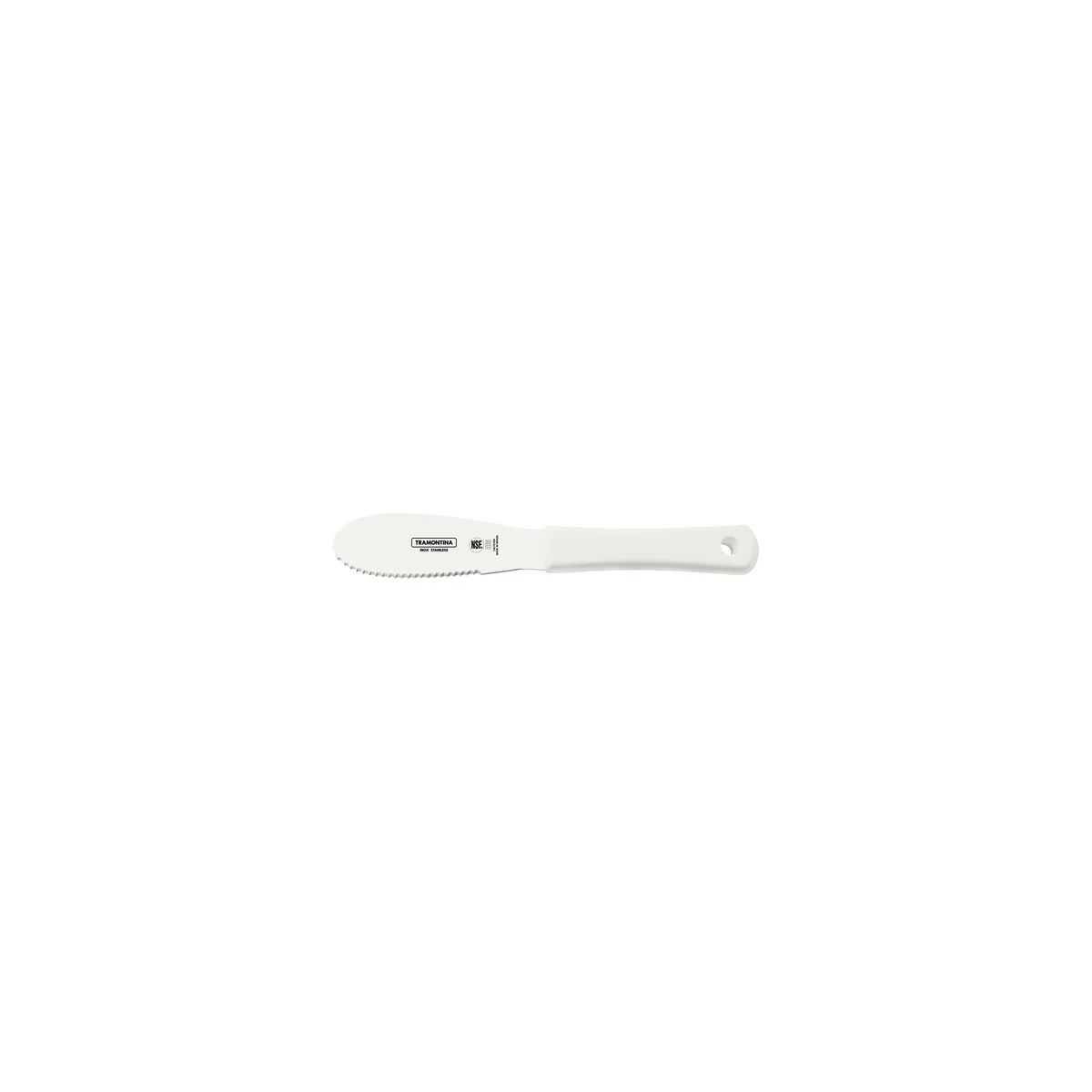 Espátula Tramontina Profissional Master com Lâmina em Aço Inox com Serrilha e Cabo de Polipropileno Branco 4x1.1/4"