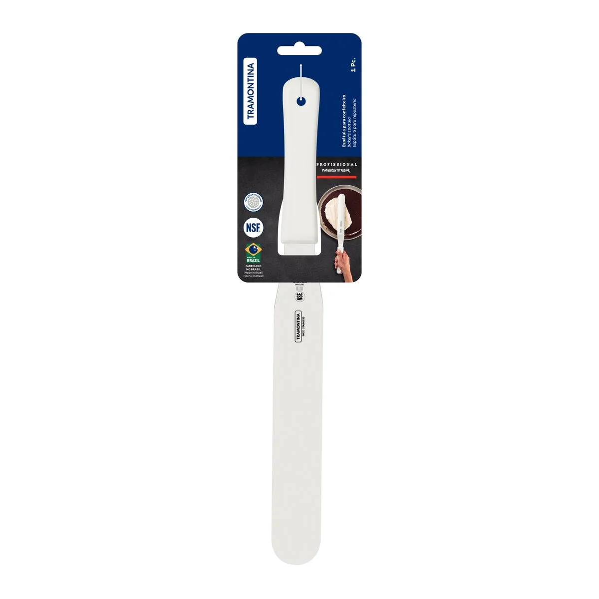 Espátula para Confeiteiro Tramontina Profissional Master com Lâmina em Aço Inox e Cabo de Polipropileno Branco 10"