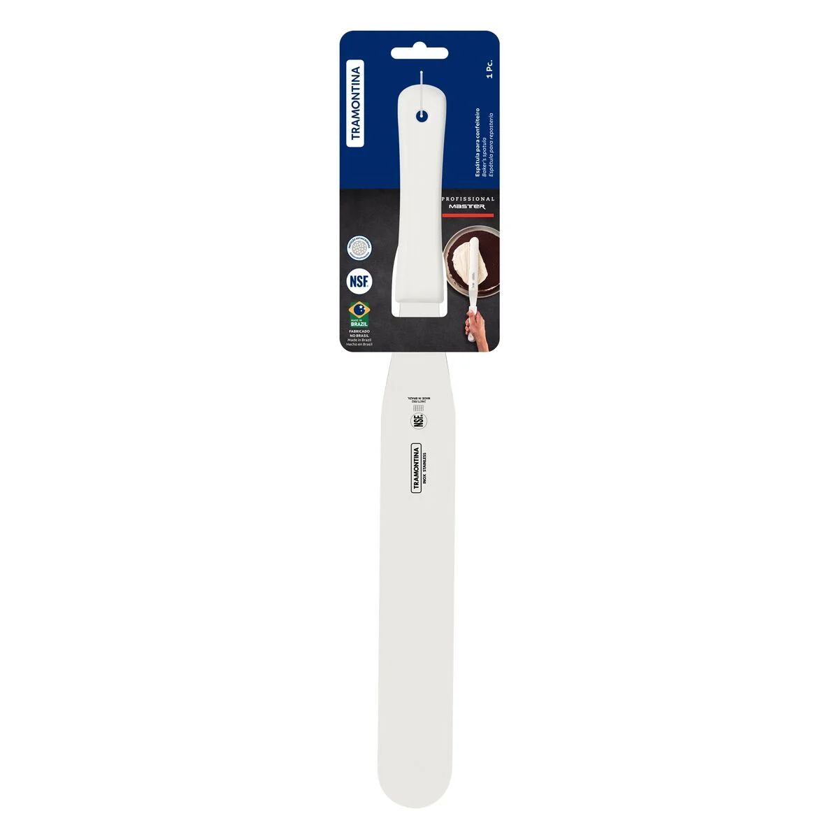 Espátula para Confeiteiro Tramontina Profissional Master com Lâmina em Aço Inox e Cabo de Polipropileno Branco 12"