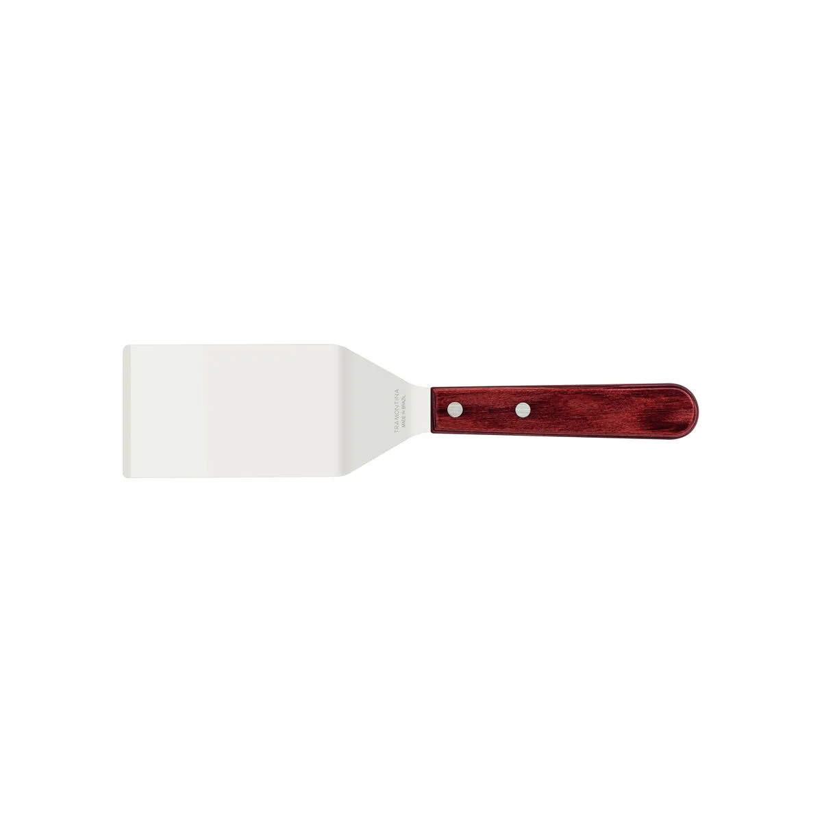 Espátula para Fritura Tramontina com Lâmina em Aço Inox e Cabo em Madeira Tratada Polywood Vermelho 4"