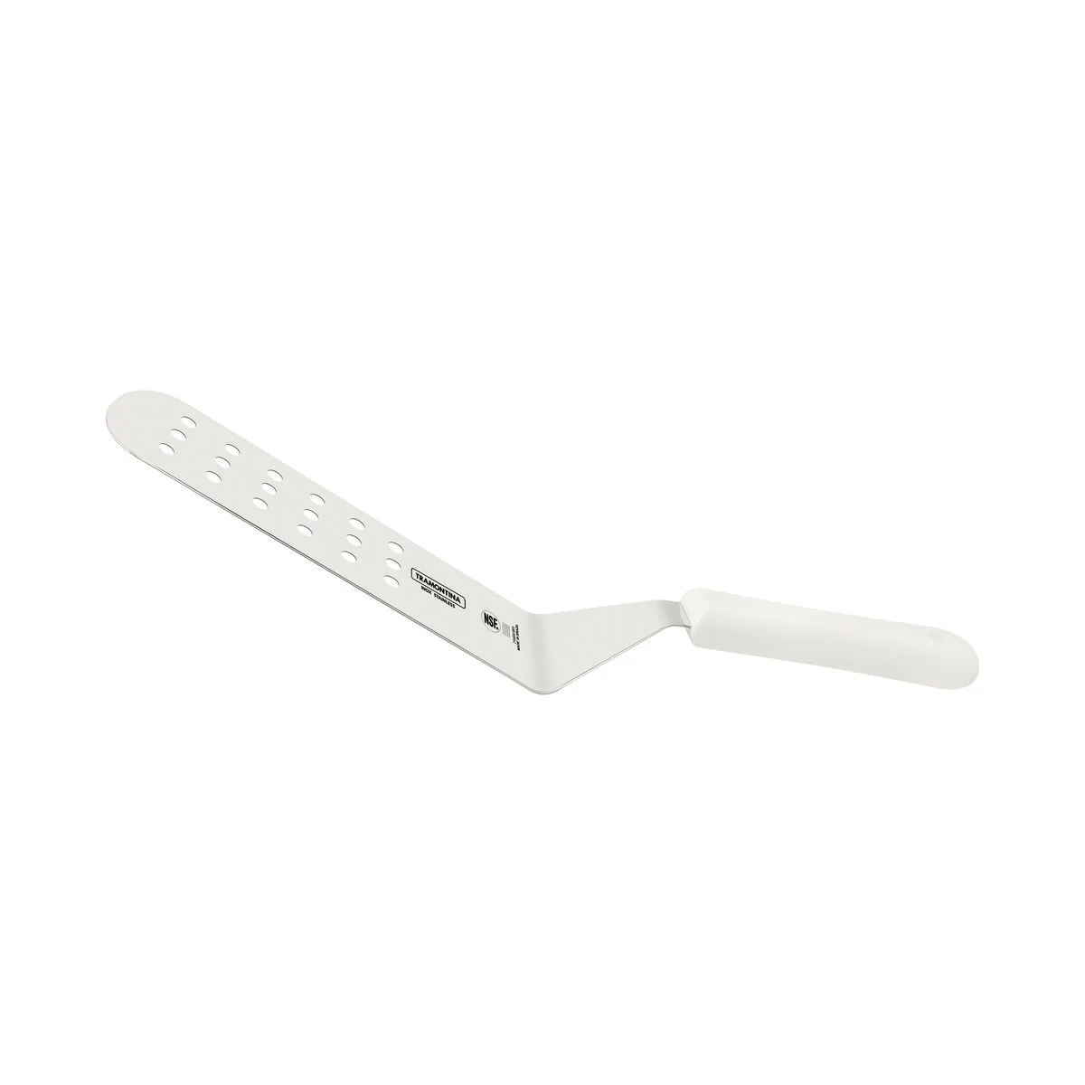 Espátula para Frituras Tramontina Profissional Master com Lâmina de Aço Inox e Cabo em Polipropileno Branco 9x3"