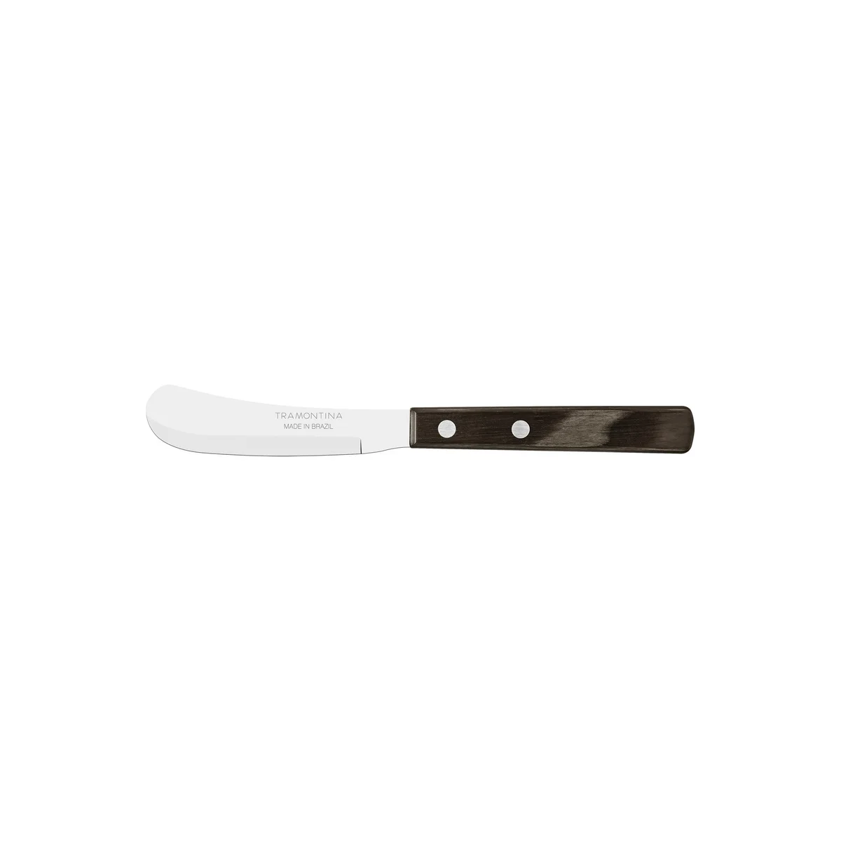 Espátula para Manteiga Tramontina com Lâmina em Aço Inox e Cabo em Madeira Tratada Polywood Castanho 3"