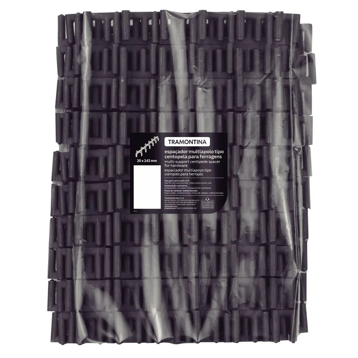 Espaçador Plástico Multiapoio Tipo Centopeia Tramontina 30 x 243 mm para Ferragens (Saco com 100 un.)