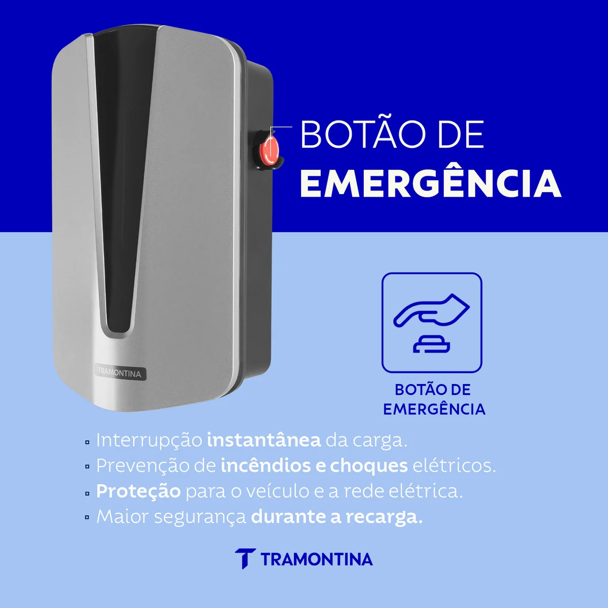 Estação de Recarga para Veículos Elétricos 22 kW Tramontina