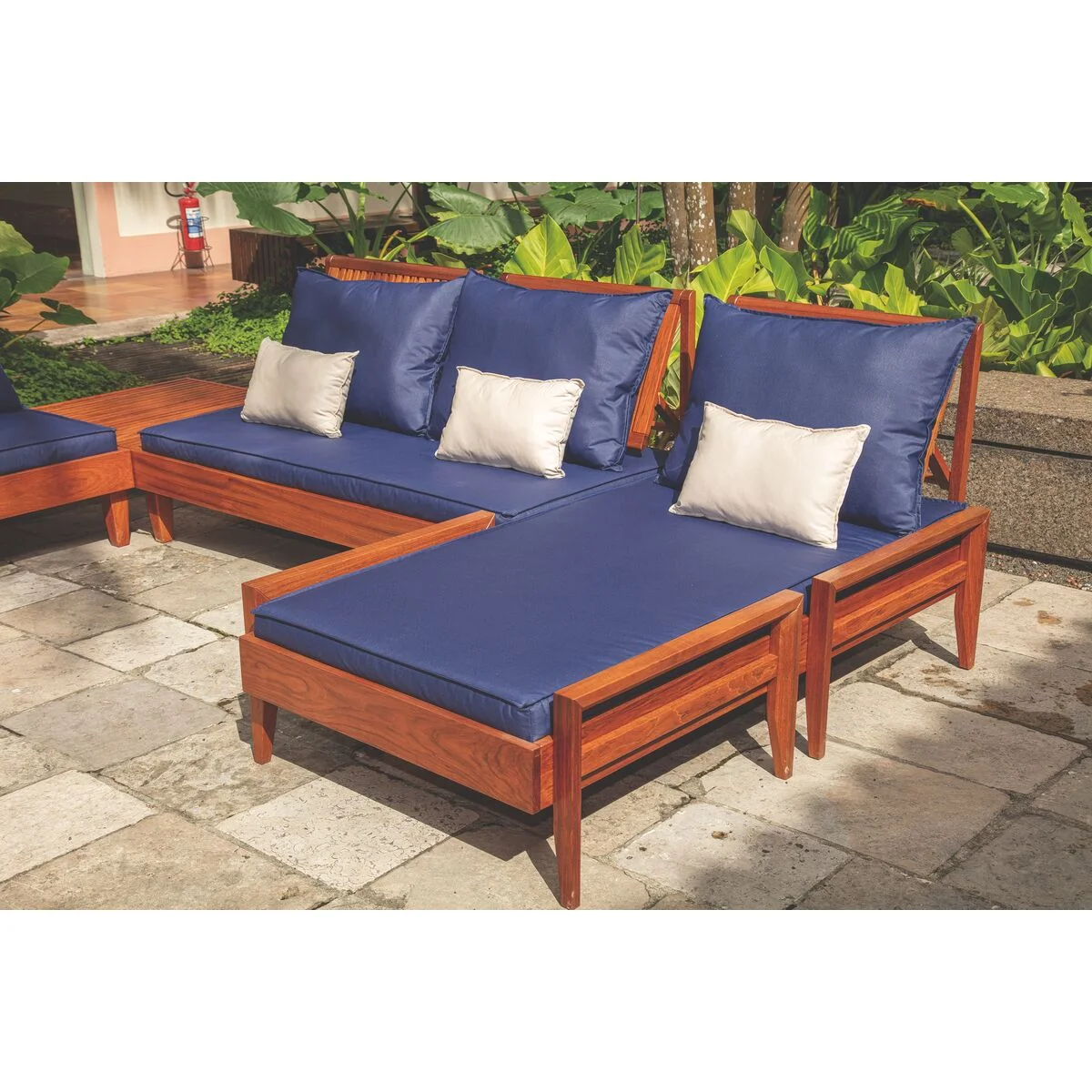 Estofado para Chaise Tramontina Mood em Tecido Impermeável Oliva, Estampado e Mate