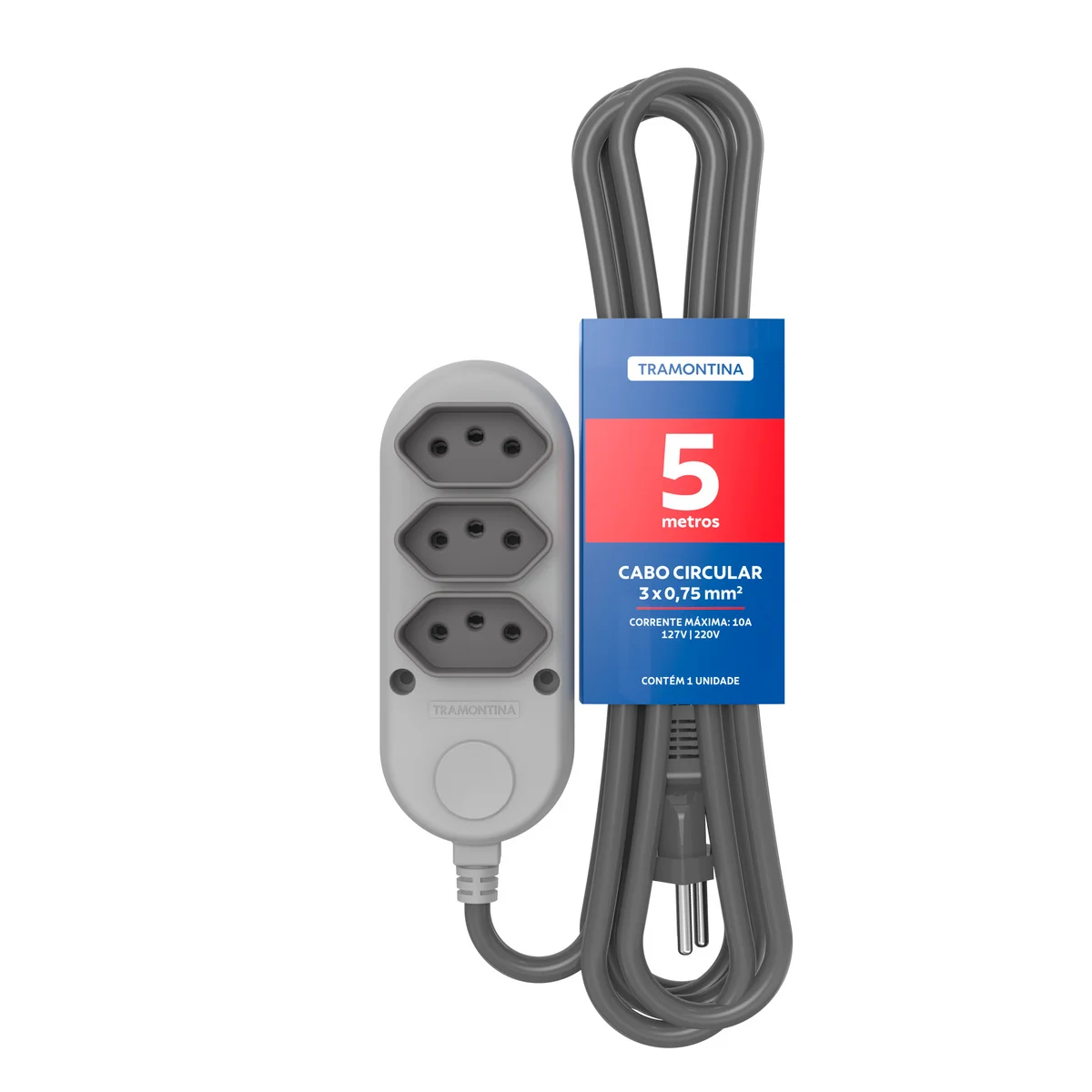 Extensão Múltipla 3 Tomadas 2P+T 10 A 250 V Tramontina 5 m