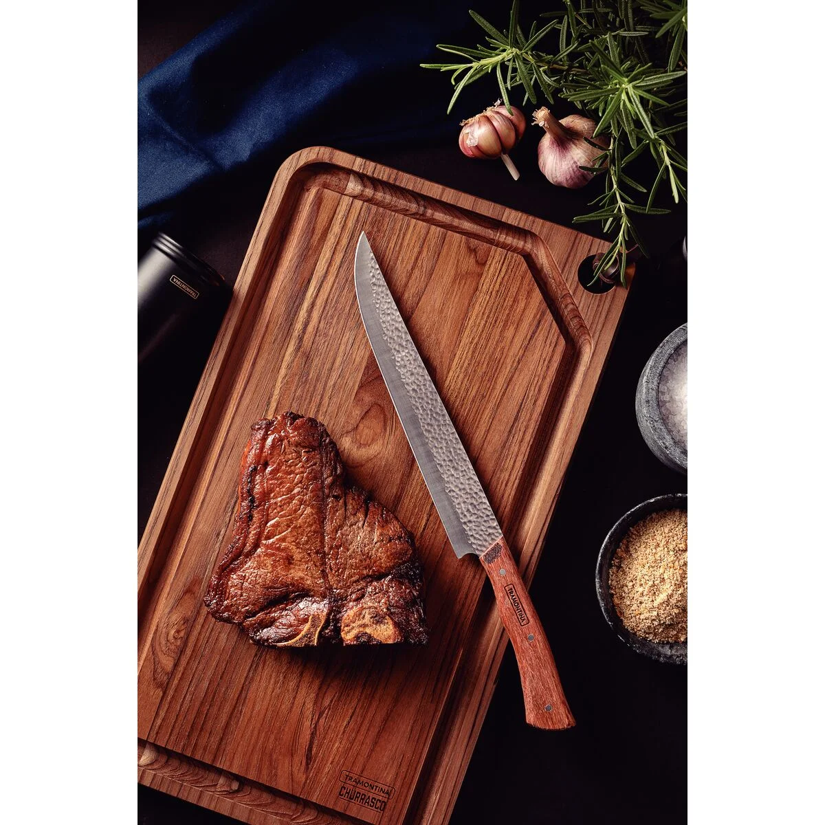 Faca Butcher Tramontina Nômade com Lâmina em Aço Inox e Cabo de Madeira 10"