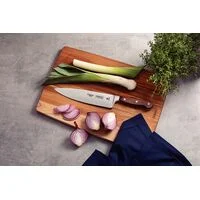 Faca Chef Tramontina Century Wood com Lâmina em Aço Inox e Cabo de Madeira Tratada Castanho 8"