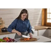 Faca Chef Tramontina Century Wood com Lâmina em Aço Inox e Cabo de Madeira Tratada Castanho 8"