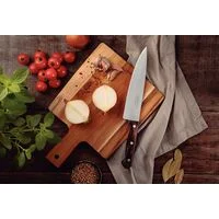 Faca Chef Tramontina Polywood com Lâmina em Aço Inox e Cabo de Madeira Tratada Castanho 8"